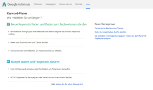Startseite Google Keyword Tool Adwords